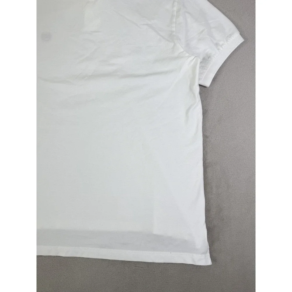 Chaps Stretch Polo Shirt Men's XL White Embroidered‎ Logo Casual Golf Polo